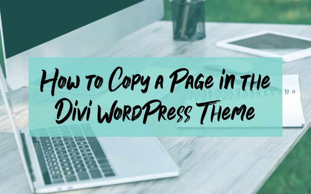 How to Copy a Page Using the Divi Theme